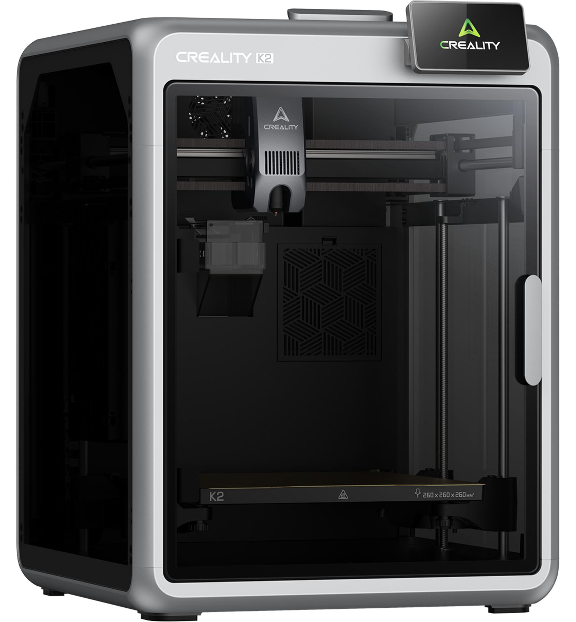 Creality K2 3D, Ethernet/LAN, USB Anschluss, Sichtfenster