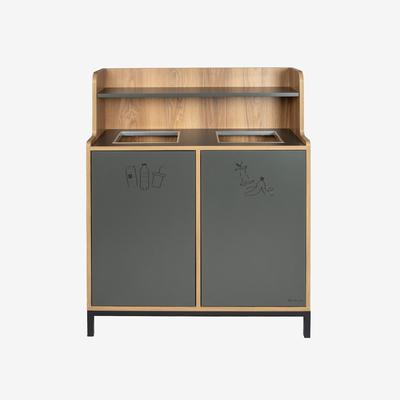 Mobiliara – Trineo-Sortiermöbel – Innenausstattung – MDF mit Laminatbeschichtung – 2 Behälter à 70 Liter