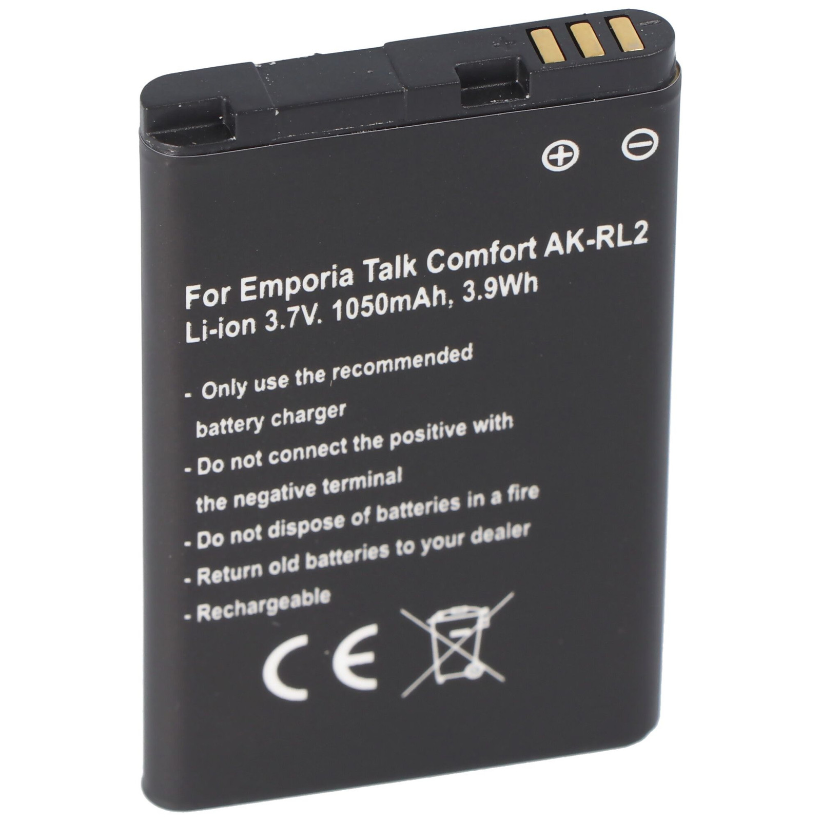 Emporia LiIon batterij 3.7V 1050mAh voor V66_001 - Zwart
