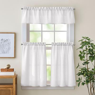 Curtainworks Eldridge Waffle 3-piece Valance & Tier Set
