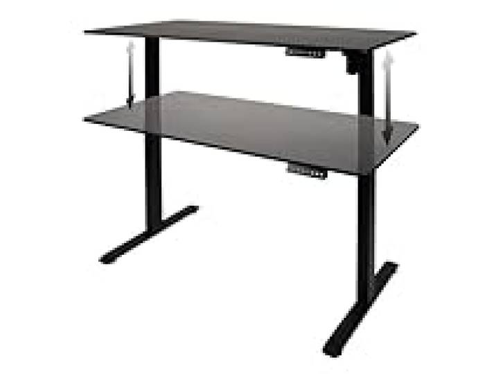 Konix Bureau Gaming Elevate Assis-Debout 120 x 60 x 73-118 cm en Forme de T - 3 hauteurs réglables - Structure Table métal - Noir