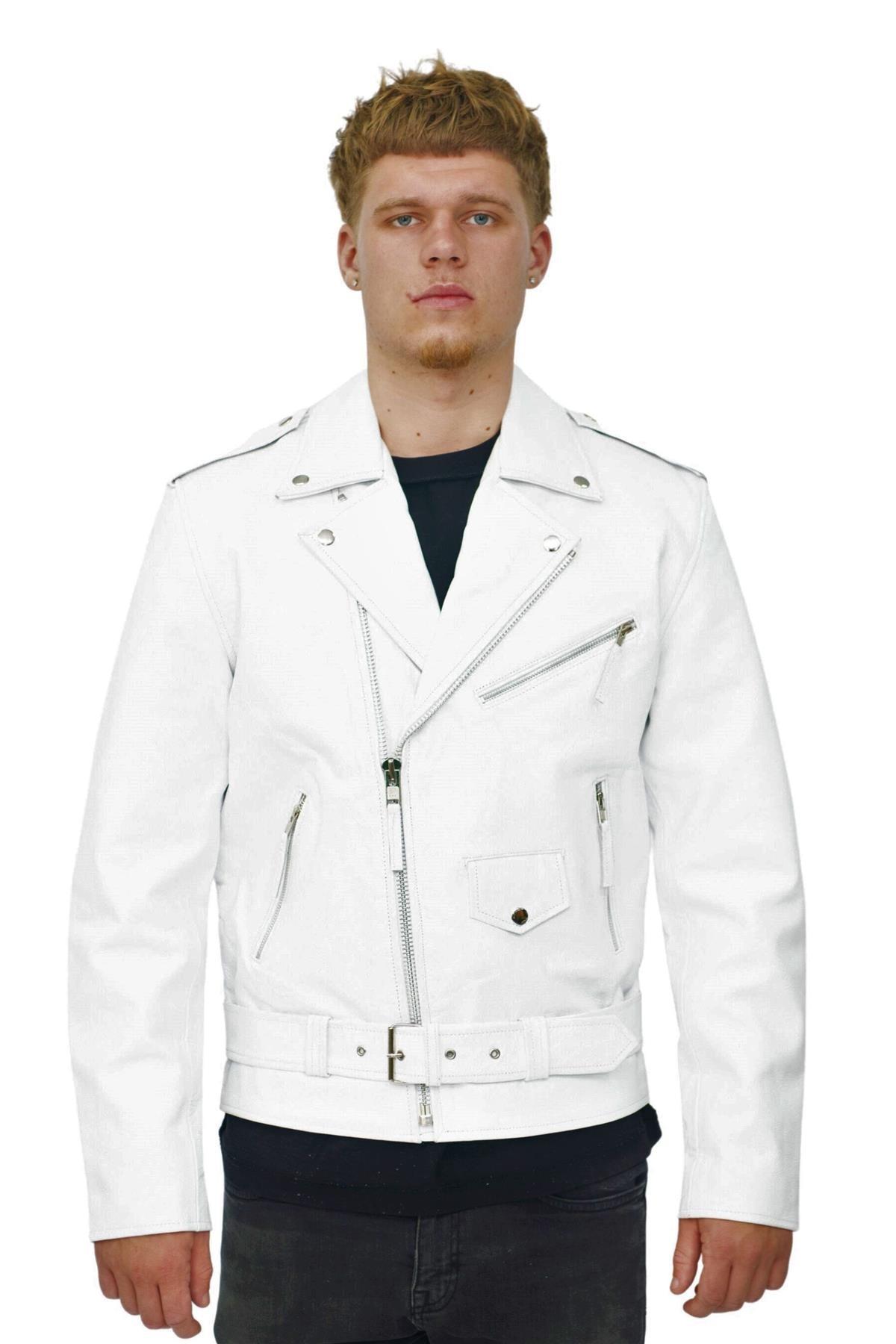 Herren-Bikerjacke aus Leder mit Fransen – Tokio