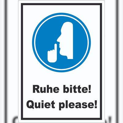 HB-Druck Ruhe bitte Quiet please Aufkleber A0 (841x1189mm)