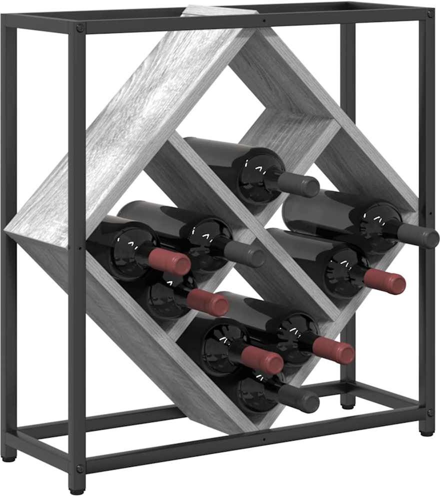 vidaXL Étagère à vin 16 bottles Bois d'ingénierie Gris Sonoma