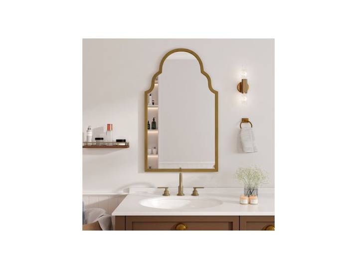 Miroir rectangulaire 61 x 101 cm Miroir rectangulaire en bronze mural avec cadre métallique miroir mural de salle de bain.