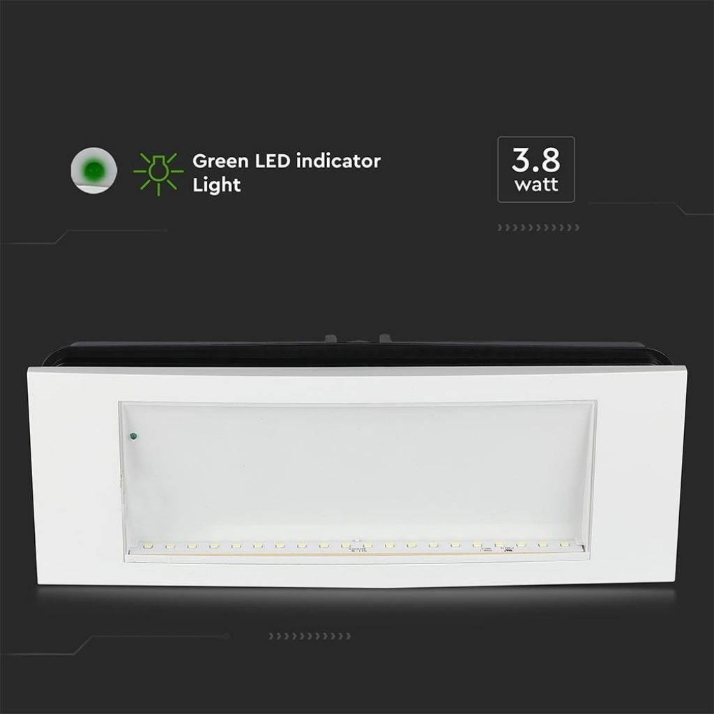 V-Tac V Lampada Led Di Emergenza 3.8w Incasso/plafone Sa/se Chip Samsung 6000k Ip20 – Sku 899