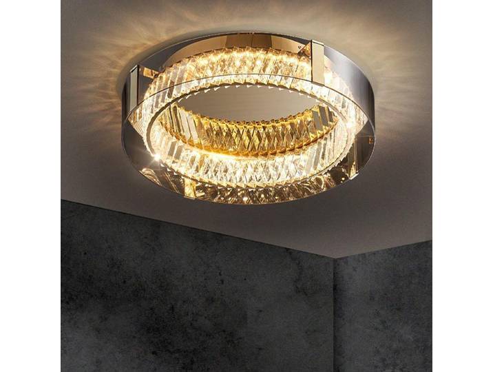 Plafonniers en cristal LED lumières moderne gris ambre verre plafond lustre lampes chambre décor Plafonnier chambre décoration de la maison
