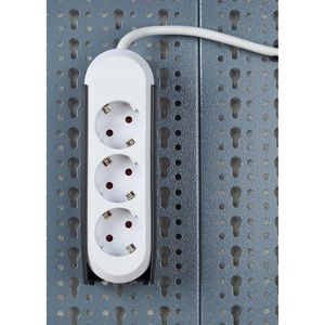 Küpper Werkzeughalter 7217, für Lochwand, Steckdosenleistenhalter, aus Kunststoff, 160 x 55 mm