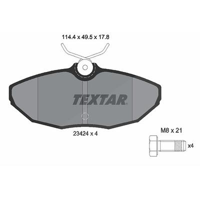 Textar Bremsbelagsatz, Scheibenbremse [Hersteller-Nr. 2342401] für Daimler, Ford Usa, Lincoln, Jaguar