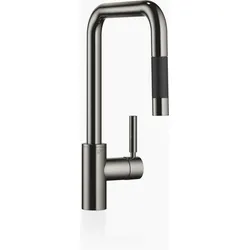 Dornbracht META SQUARE Einhebelmischer mit Pull-Down-Brause, Ausladung 200mm, 33870861-19, Farbe: Dark Chrome