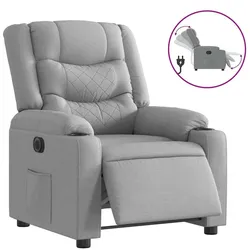 vidaXL Relaxsessel Elektrisch Hellgrau Stoff