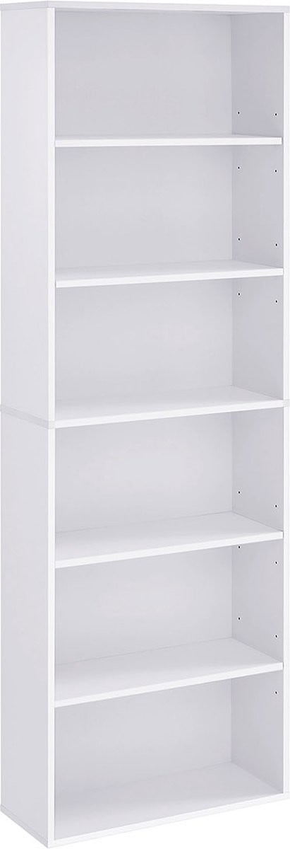 Moderne witte plank met 6 verstelbare vakken