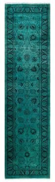 Overton "Contemporary Overdyed Wool Hand Knotted Runner - 2' 7"" x 10' 4"""