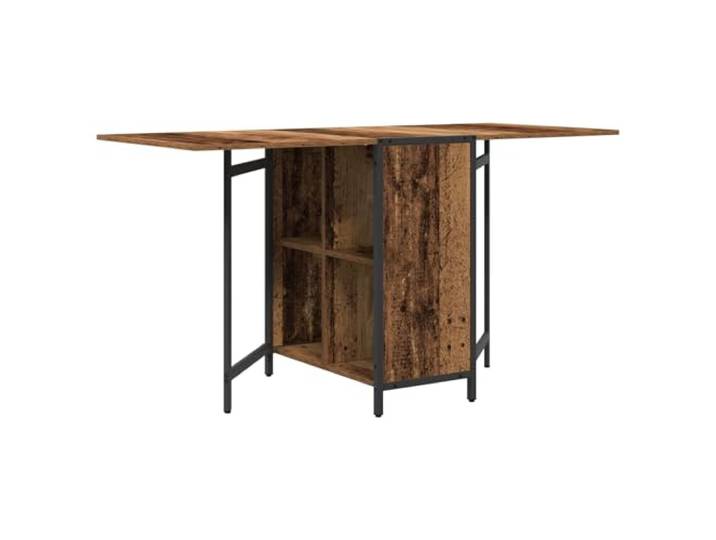 Roanoer Esstisch Ausziehbar mit 2 Regalen 144x60x75 cm Altholz Platzsparende Klappfunktion und integrierte Ablagefächer schaffen Ordnung in Küche sowie Esszimmer.
