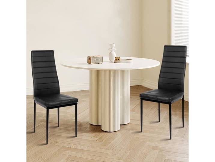 Lot de 6 chaises Modernes JEOBEST en Similicuir Noir pour Salle à Manger