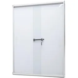 Schaukasten HWC-Q50, Magnettafel Whiteboard Memoboard Pinnwand, Aluminium abschließbar inkl. Zubehör 96x66x9cm