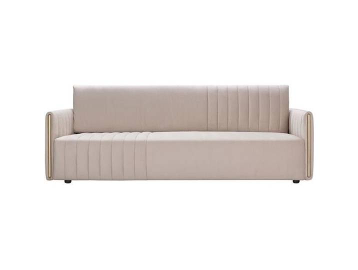 Canapé 3 Places En Velours Prisme - Beige