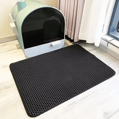 Inspire Curations CleanNest Double Layer Waterproof Cat Litter Mat black 40x50cm