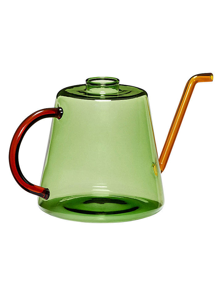 Hübsch Gießkanne "Flora" in Grün/ Orange - (B)24 x (H)14 cm - onesize
