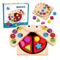 Lean Toys Marienkäfer-Sortierspielzeug aus Holz (69930106)