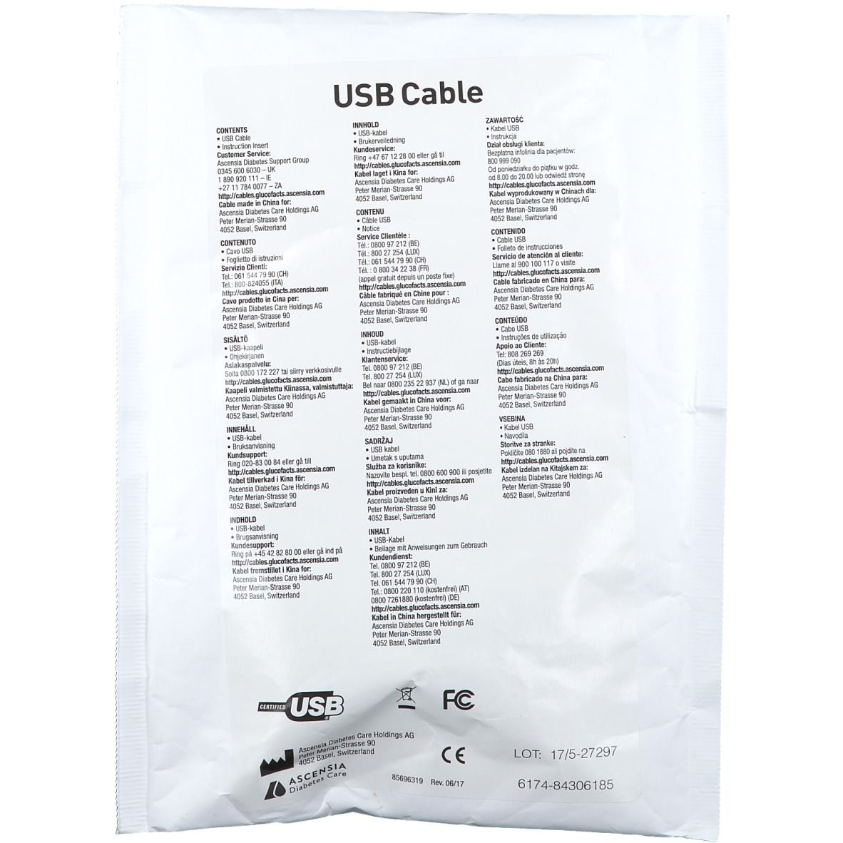 Ascensia USB Kabel 1 St Zubehör
