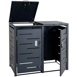 Proregal 2er-Mülltonnenverkleidung | HxBxT 103x115x63cm | erweiterbar| Anthrazit | Mülltonnenbox Mülltonnenabdeckung