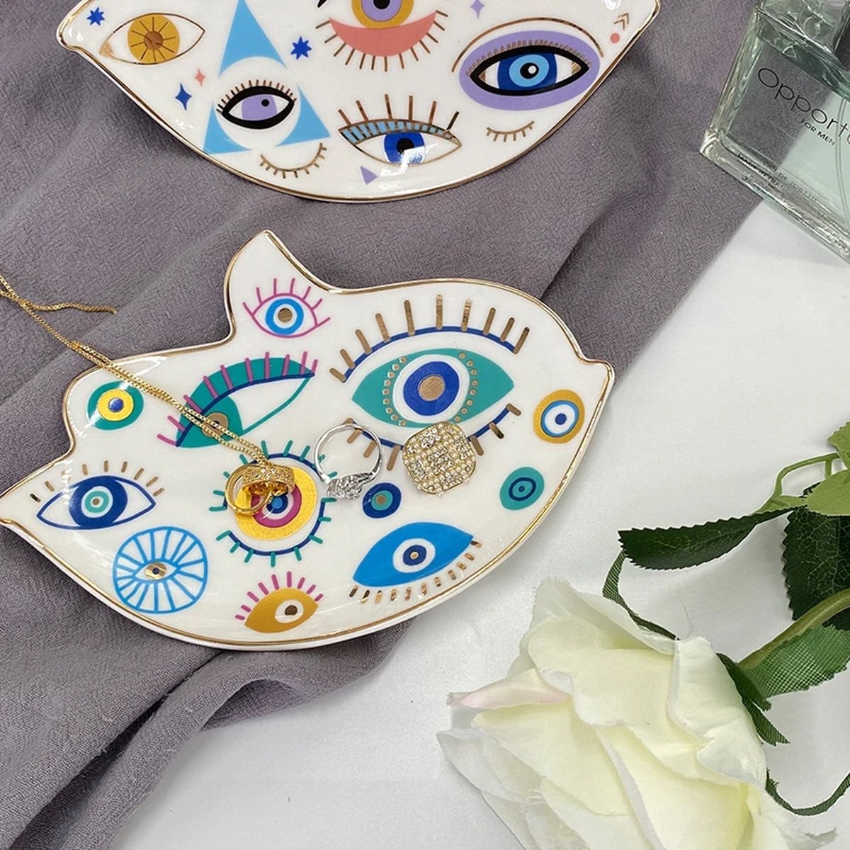 Decoratieve sieradenschaal Evil Eye - Blauw