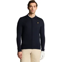 Lyle Scott Strickacke Airlight Knitted Collared, navy