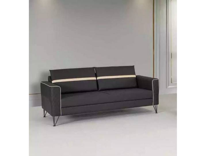 JVmoebel 3-Sitzer Designer Sofa aus schwarzem Textil für modernes Wohnen, Made in Europa