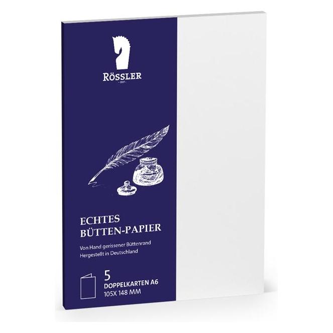 Rössler Doppelkarten Bütten weiss DIN A6 hd 5 Stück (5 Stk.) (65855185)