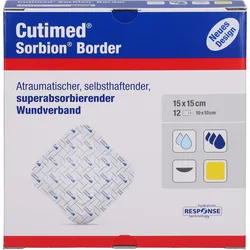 Cutimed Sorbion Border 15x15cm Steril 12 ST