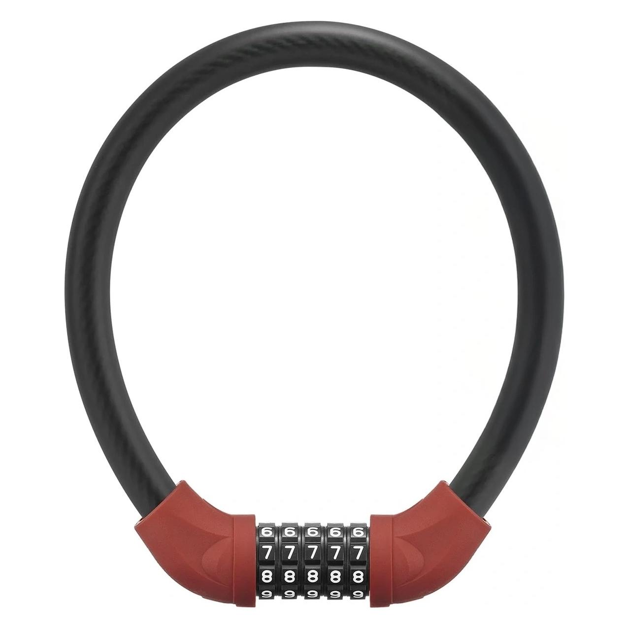 Rockbros Zapięcie rowerowe RKS570-RD - linka stalowa, szyfr (55 cm) (5907769390074)