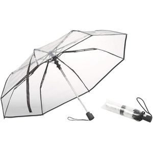 Böttcher-AG Regenschirm Carlo Milano, transparent, Auf-Automatik, Ø 100 cm, 29 cm, Taschenschirm