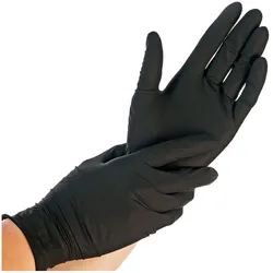 Hygostar, Schutzhandschuhe, Nitril Einweghandschuhe Schwarz extra stark (S)