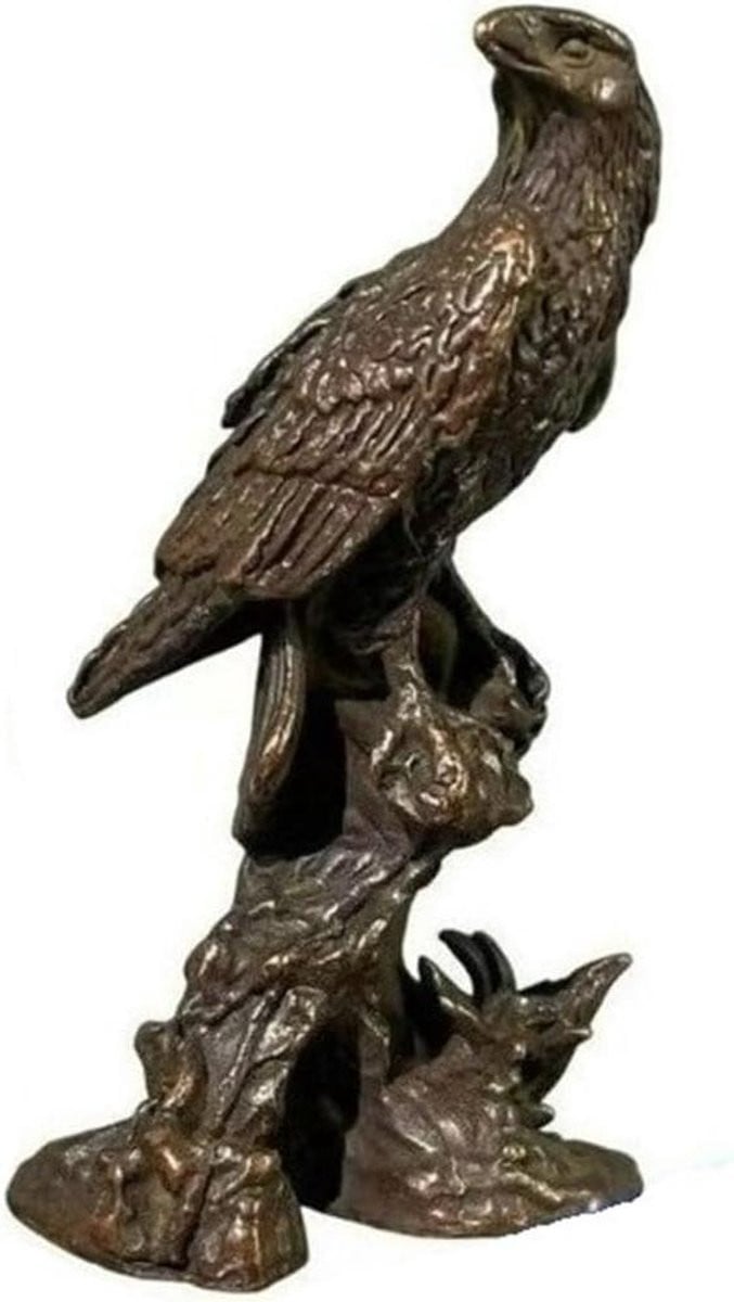Koperen Adelaar Sculptuur - Bronskleurig Mini Beeldje voor Tafeldecoratie