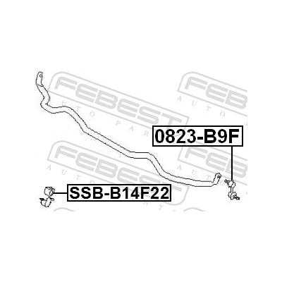 FEBEST Lagerung, Stabilisator SSB-B14F22 Vorderachse für Subaru