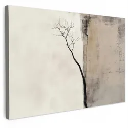 LEINWANDBILD Wabi sabi - Pflanze - Beige Deko Schlafzimmer 30x20 cm