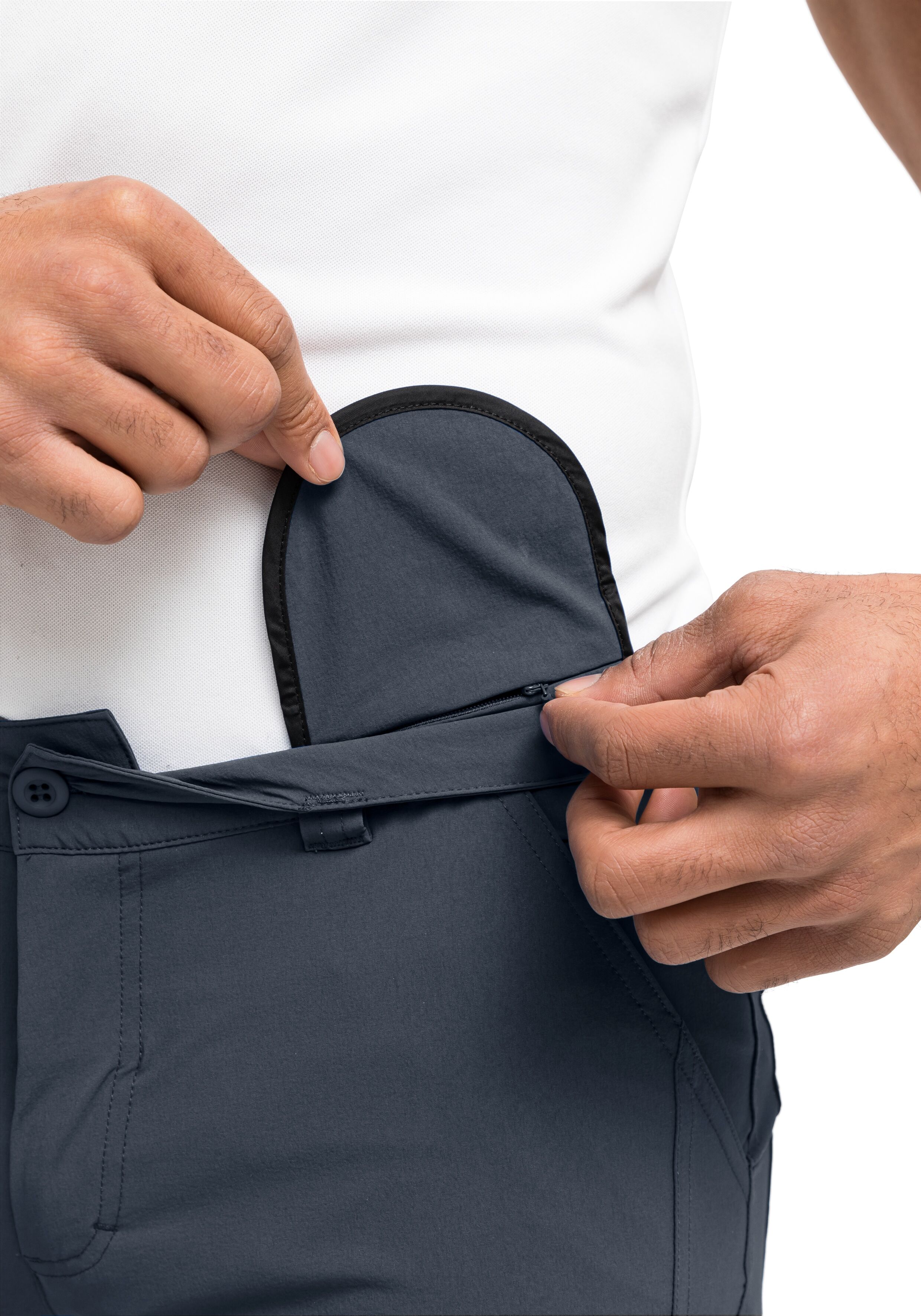 Maier Sports "Nil Short M" Herren Shorts, kurze Wanderhose, Outdoorhose 4 Taschen, Regular Fit grau 54, Normalgrössen