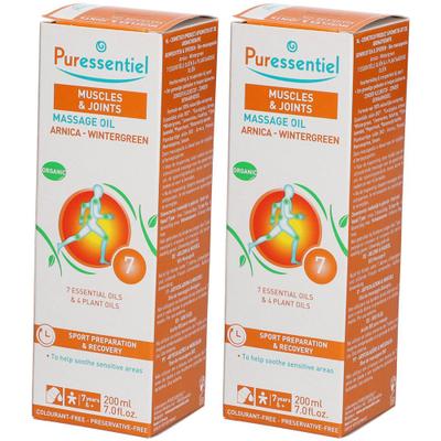 Puressentiel Huile de Massage BIO Effort Musculaire Arnica - Gaulthérie x2 2x200 ml Massageöl