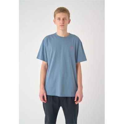 T-Shirt CLEPTOMANICX "Sketch Gull", Herren, Gr. M, blau, 100% Baumwolle, bedruckt, normal, Rundhals, Shirts T-Shirt, mit großem Backprint