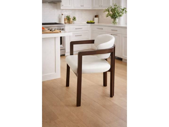 Xlmoebel Esszimmerstuhl Stilvoller Holzstuhl mit bequemem weißen Sitzpolster, Made in Europa