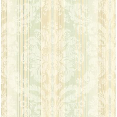 Seabrook Designs Okoro Striped Damask Unpasted Wallpaper