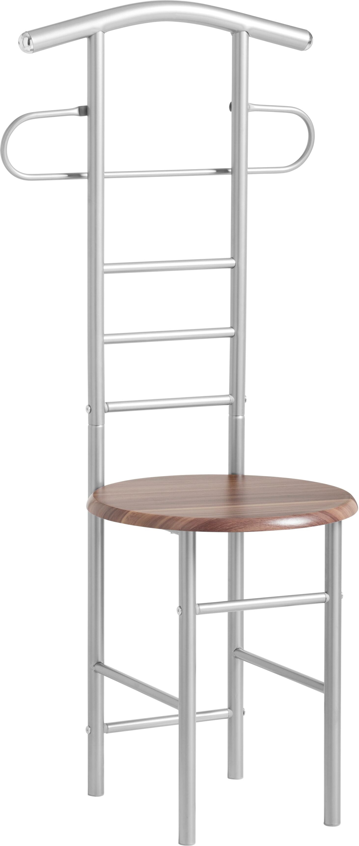 Herrendiener INOSIGN "TOPSELLER", silber (chrom, nussbaumfarben), B:53cm H:118cm T:47cm, MDF, Metall, Herrendiener, Herrendiener, Gesamthöhe: 118 cm, Sitzhöhe: 48 cm chrom, nussbaumfarben Einheitsgröße