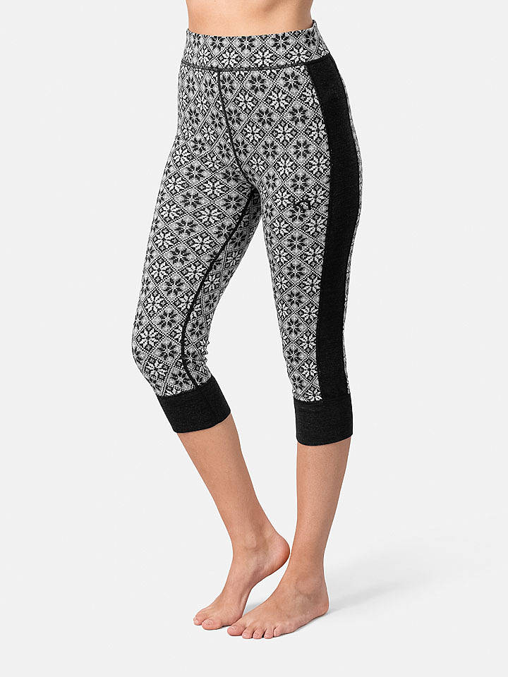 KARI TRAA Merinowoll-Thermounterhose "Rose Capri" in Schwarz/ Grau - S