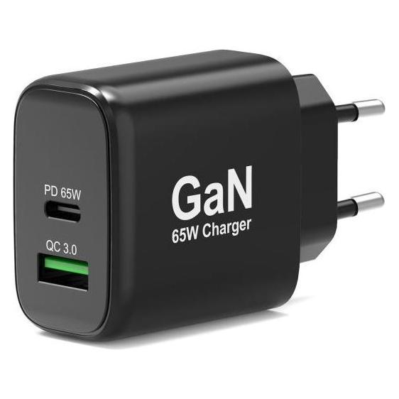 Port Designs Alimentation USB GaN USB A + USB C 65W avec câbles (65 W, 2 Ports) (501939)