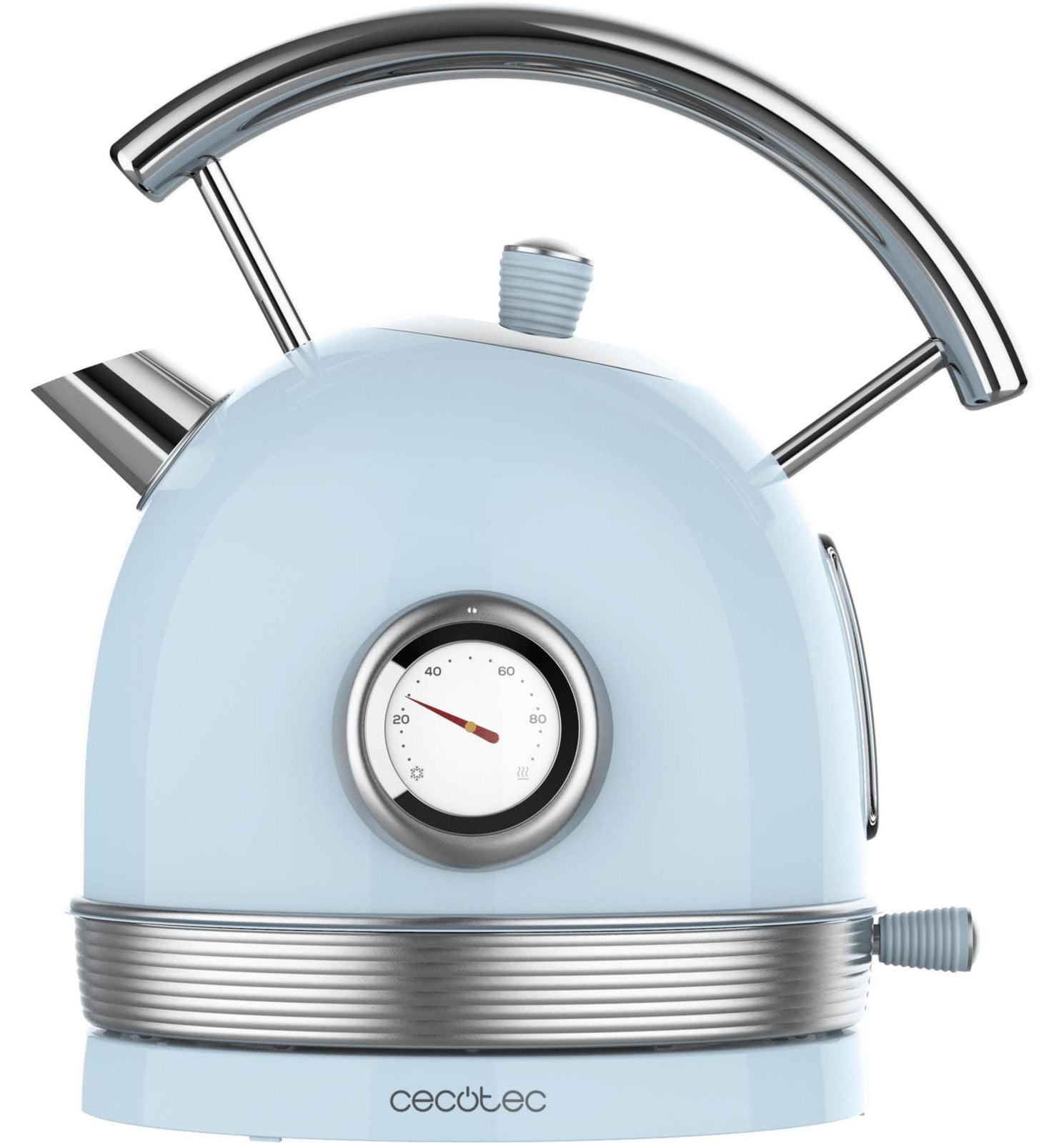 Cecotec ThermoSense 420 Waterkoker, 1,8 liter, 2200 watt, Hemelsblauw, Roestvrij staal, Instelbare temperatuur, Oververwarmingsbeveiliging