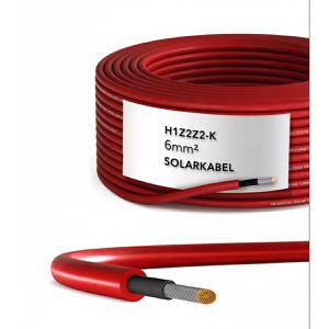EnjoySolar Solarkabel H1Z2Z2-K, bis 1500 V, 25 m, ohne Anschlüsse, rot, Kabelquerschnitt 6 mm²