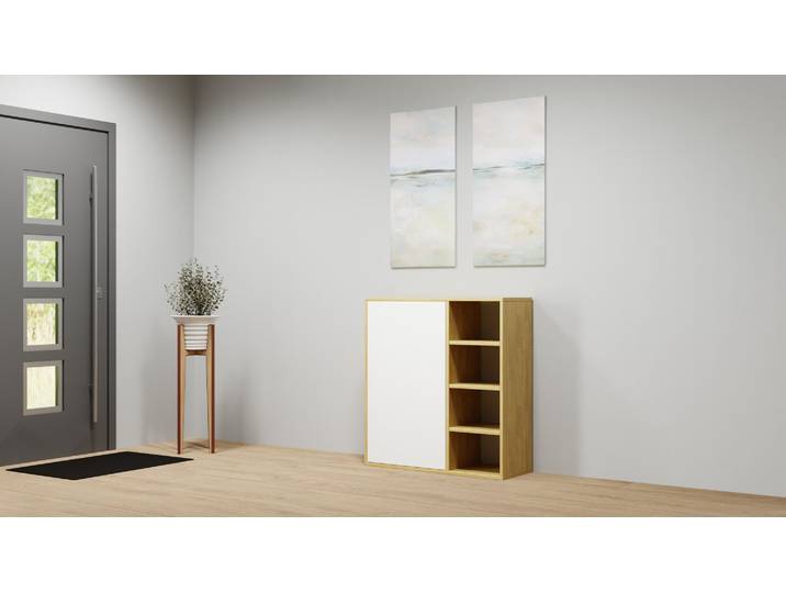 Schlichter Midischrank nach Maß Eiche Natur geölt