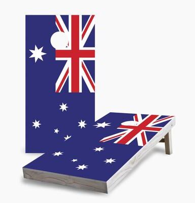 Skip's Garage Australian Flag Cornhole Boards
