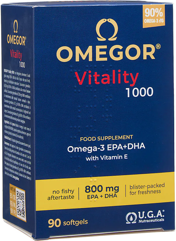 U.G.A. Nutraceuticals Srl UGA,Omegor Vitality 1000, 90 capsule